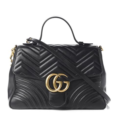 Gucci Calfskin Matelasse Medium GG Marmont Shoulder Bag 